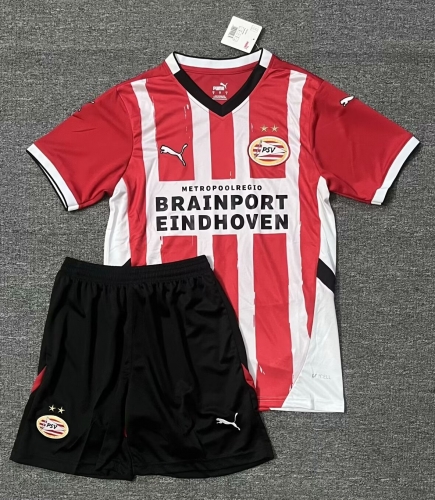 2024/25 PSV Eindhoven Home Red & White Soccer Uniform-516