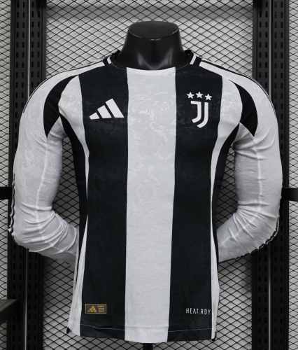 Player Version 2024/25 Juventus Home Black & White LS Thailand LS Soccer Jersey AAA-888