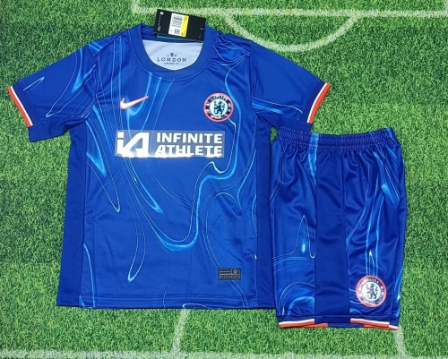 Kids 2024/25 Chelsea Home Blue Kids/Youth Soccer Uniform-507/A/123