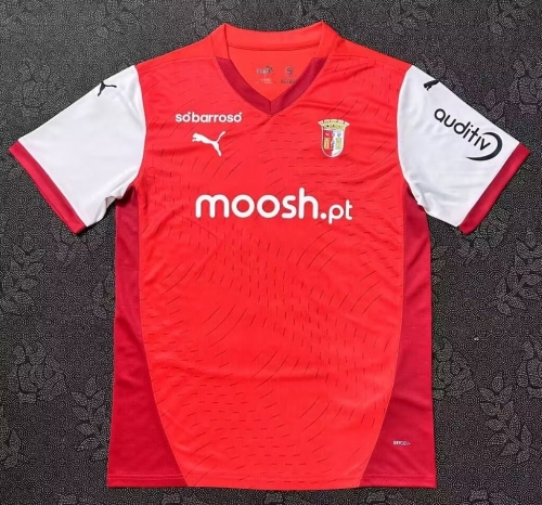 2024/25 SC Braga Home Red Thailand Soccer Jersey AAA-522