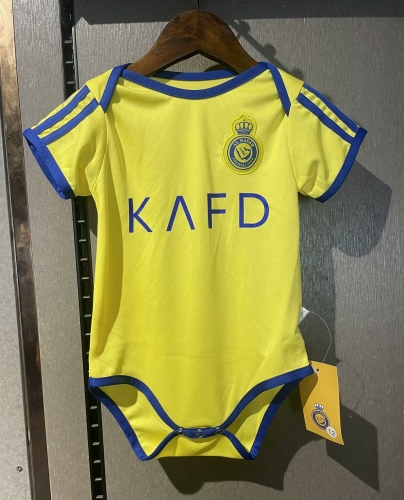 (Size 9-12) Kids 2024/25 Al-Nassr FC Home Yellow Baby Soccer Uniform-308