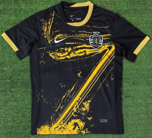 2024/25 Sporting Lisbon 2nd Away Black Thailand Soccer Jersey AAA-416