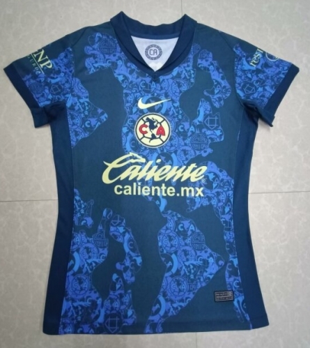 2024-25 Club America Away Black & Black Female TrainingThailand Soccer Jersey AAA-07