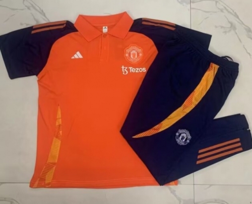 2024/25 Manchester United Orange Thailand Polo Uniform-815