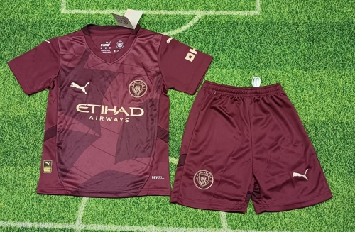 2024/25 Manchester City 2nd Away Red Soccer Uniform-302/516/315