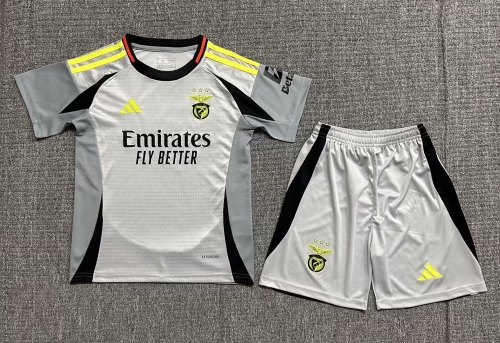 Kids 2024/25 Benfica 2nd Away Gray & White Kids/Youth Soccer Uniform-522/2149/208