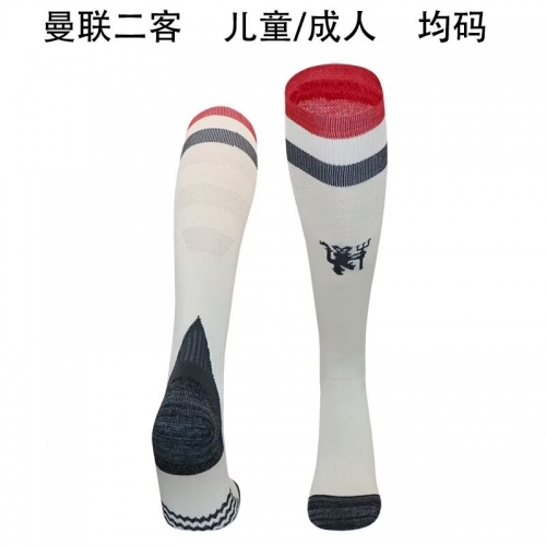 2024/25 Manchester United 2nd Away White Youth/Adult Thailand Soccer Socks