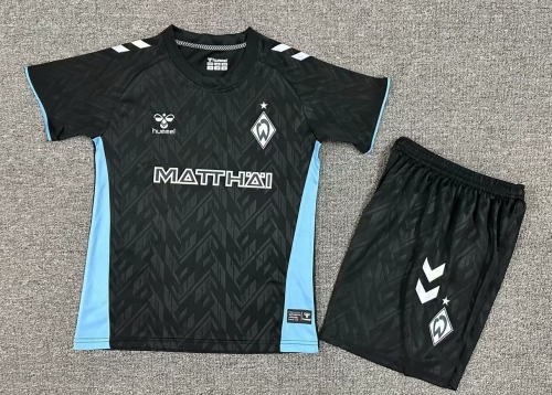 Kids 2024/25 SV Werder Bremen 2nd Away Black Kids/Youth Soccer Uniform-1040/208