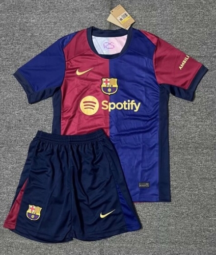 2024/25 Barcelona Home Blue & Red Soccer Uniform-302/KS/36