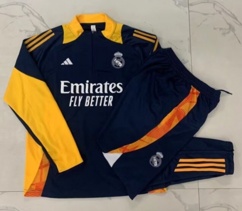 Kids 2024/25 Real Madrid Royal Blue Kids/Youth Soccer Tracksuit Uniform-815