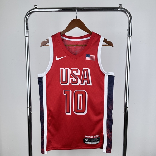 2024 Olympic Games USA Red #10 Basketball Jerseys-311