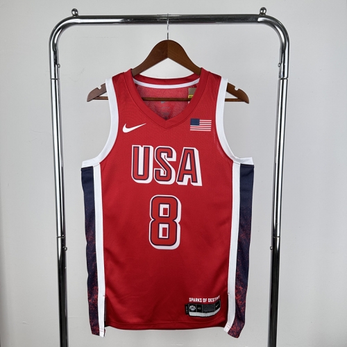 2024 Olympic Games USA Red #8 Basketball Jerseys-311