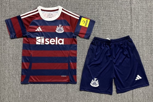 Kids 2024/25 Newcastle United Away Red & Blue Kids/Youth Soccer Uniform-A/KS/522