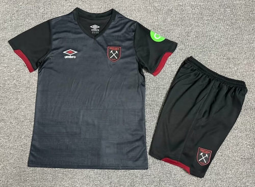 Kids 2024/25 West Ham United Away Black Youth/Kids Soccer Uniform-1040/208