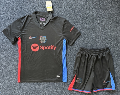 2024/25 Barcelona Away Black Soccer Uniform-315/KS/36