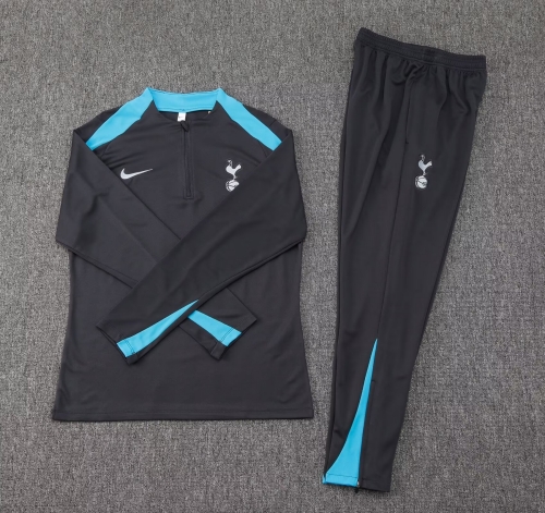 2024/25 Tottenham Hotspur Dark Gray Thailand Soccer Tracksuit Uniform-411