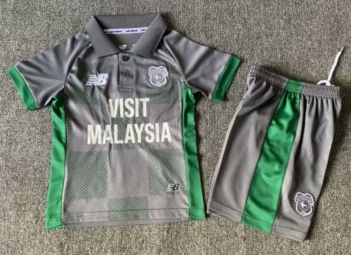 Kids 2024/25 Cardiff City Away Gray Kids/Youth Soccer Uniform-1040