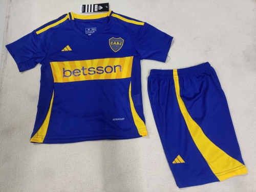 Kids 2024/25 BOCA Juniors Home Yellow & Royal Blue Kids/Youth Soccer Uniform-507