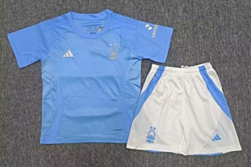 Youth/Kids 2024/25 Nottingham Forest 2nd Away Blue Thailand Soccer Jersey AAA-A