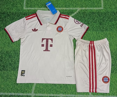 Kids 2024/25 Bayern München 2nd Away White Kids/Youth Soccer Uniform-123/507