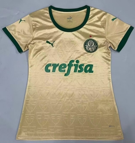 2024/25 Palmeiras 2nd Away Yellow Thailand Female Soccer Jersey AAA-908