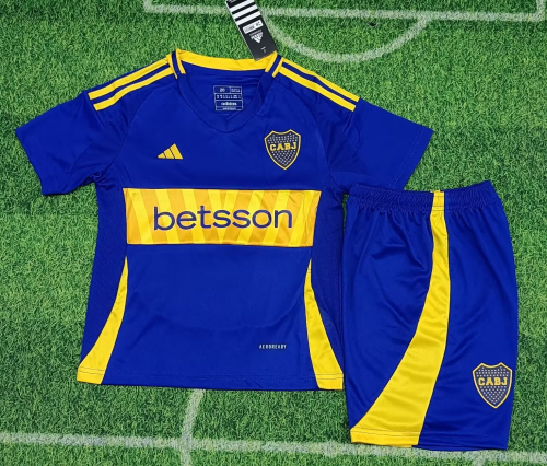 Kids 2024/25 BOCA Juniors Home Yellow & Royal Blue Kids/Youth Soccer Uniform-507/123