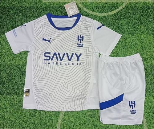 Kids 2024/25 Al-Hilal Saudi Away White Kids/Youth Soccer Uniform-123/507/36