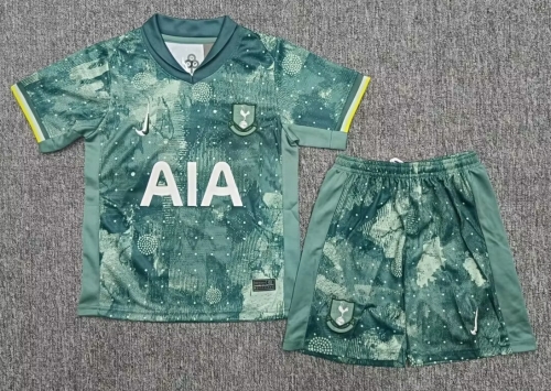 Kids 2024/25 Tottenham Hotspur 2nd Away Green Kids/Youth Soccer Uniform-A/507/123