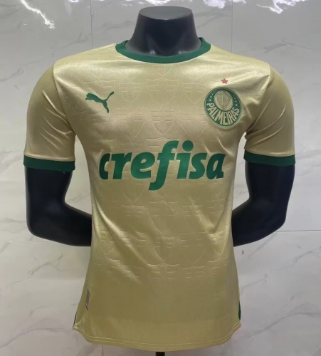 Player Version 2024/25 SE Palmeiras Fluorescent 2nd Away Yellow Thailand Soccer Jersey AAA-908