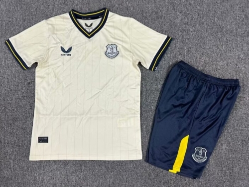 Kids 2024/25 Everton 2nd Away Rice White Kids/Youth Soccer Uniform-1040