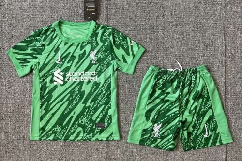 Kids 2024/25 Liverpool Goalkepeer Green Kids/Youth Thailand Soccer Uniform-BLY/522