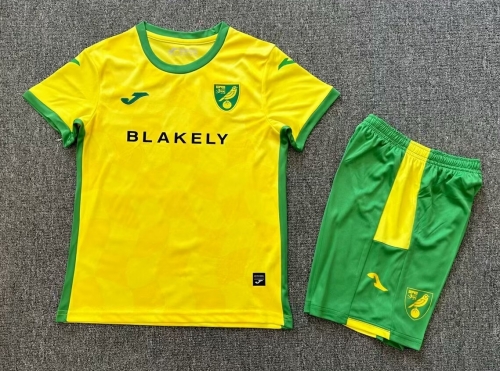 Kids 2024/25 Norwich City Home Yellow Kids/Youth Soccer Uniform-1040/208