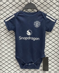 (Size 9-12) 2024/25 Manited United Away Royal Blue Baby Soccer Uniform-308