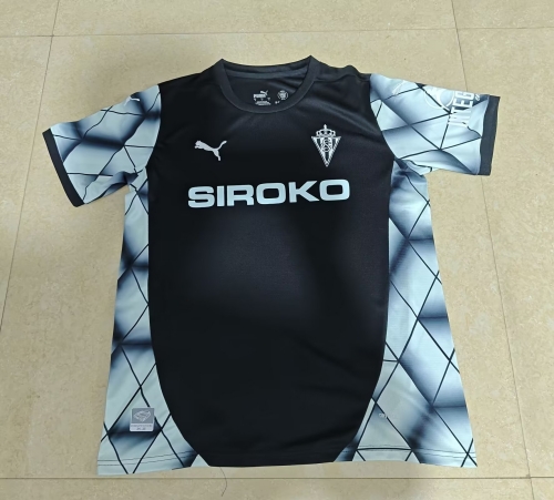 2024/25 Sporting de Gijón Away Black & Blue Thailand Soccer Jersey AAA-301