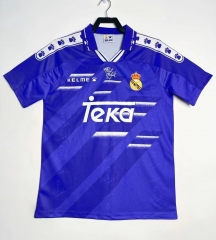 94/96 Retro Version Real Madrid Away Blue Thailand Soccer Jersey AAA-811