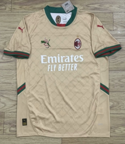 2024-2025 Jointed Version AC Milan Rice Yellow Thailand Soccer Jersey AAA-312/313