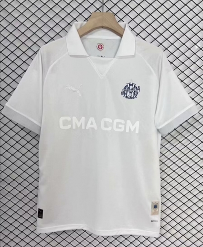 125th Commemorative Version 2024/25 Olympique de Marseille White Thailand Soccer Jersey AAA-95