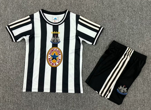 Kids 97/99 Retro Version Newcastle United Home Black & White Kids/Youth Soccer Uniform-1040