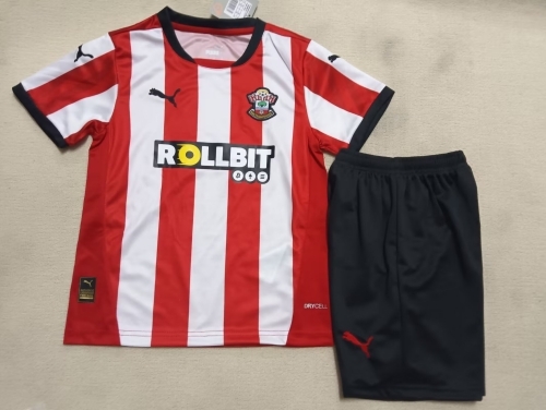 Kids 2024/25 Southampton Home Red & White Kids/Youth Soccer Uniform-507