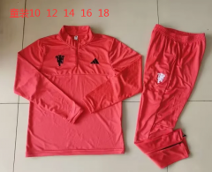 Kids 2024/25 Manchester United Red Kids/Youth Thailand Tracksuit Uniform-GDP