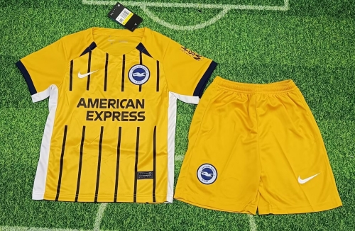 Kids 2024/25 Brighton & Hove Albion Away Yellow Kids/Youth Soccer Uniform-208/507