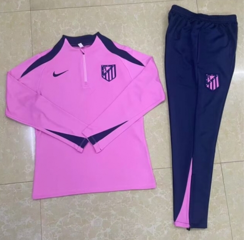 2024/25 Atletico Madrid Pink Thailand Soccer Tracksuit Uniform-411