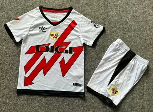 Kids 2024/25 Rayo Vallecano Home White Kids/Youth Soccer Uniform-1040/208