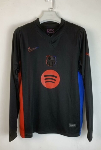 2024/25 New Ads Barcelona Away Black Thailand LS Soccer Jeesey AAA-509