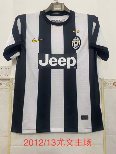 12-13 Retro Version Juventus Home Black & White Thailand Soccer Jersey AAA-2041