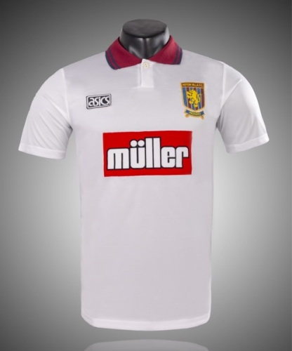 94-95 Retro Version Aston Villa 2nd Away White Thailand Soccer Jersey AAA-1041