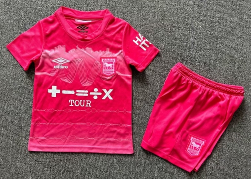 Kids 2024/25 Ipswich Town F.C. 2nd Away Red Kids/Youth Soccer Uniform-1040/208