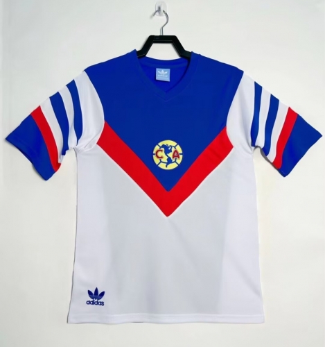 1987 Retro Version Club America Away White & Blue Thailand Soccer Jersey AAA-811