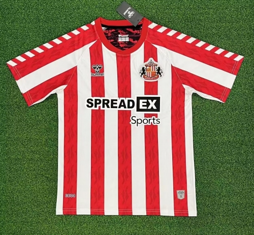 2024-25 Sunderland Home Red & White Thailand Soccer Jersey AAA-320/522/1040