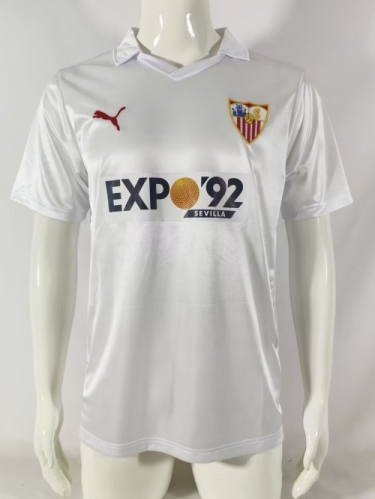 87/90 Retro Version Sevilla FC Home White Thailand Soccer Jersey AAA-503